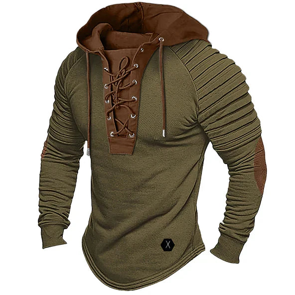Xavier Men’s Hoodie – Lace-Up Long Sleeve Pullover