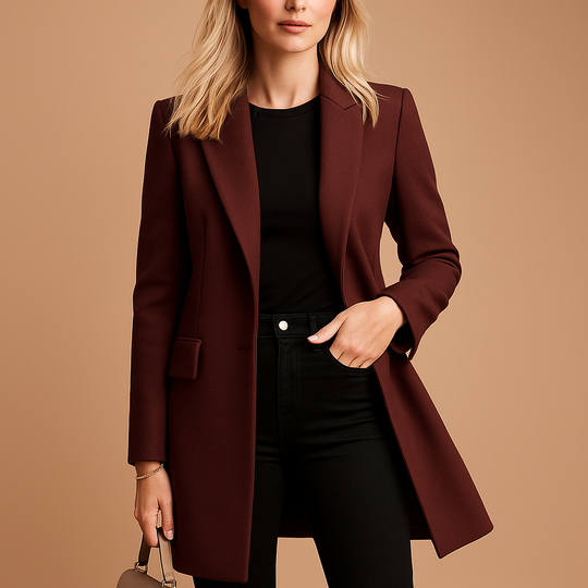 Barclay & Bloom | Dames Lange Blazer Jas – Getailleerd Enkelsluitend Jack