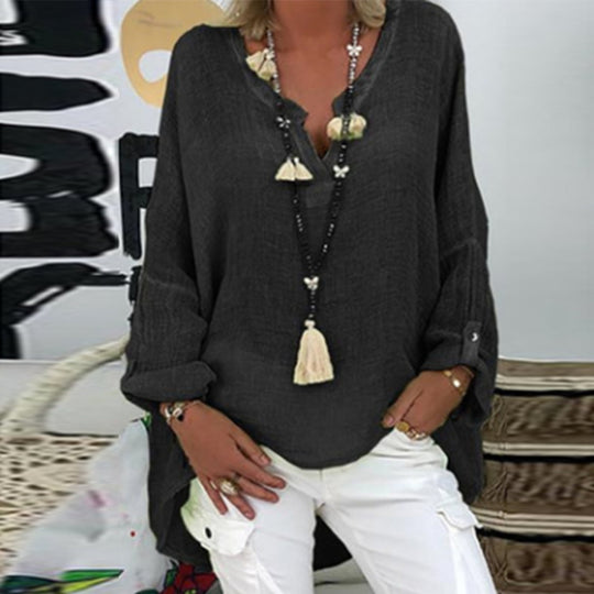 Emelie – Women’s Linen Blouse with Relaxed Fit