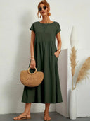 Corsica - Summer Dress With Solid Bag