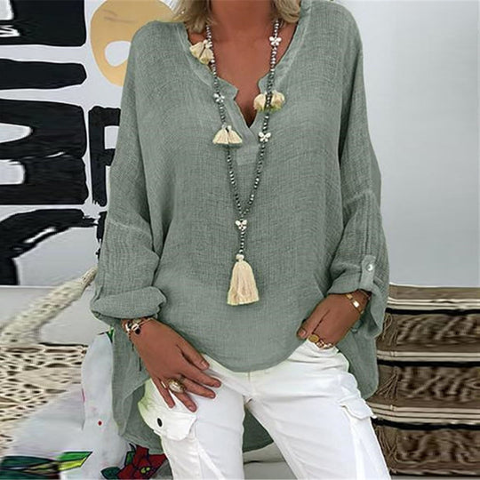 Emelie – Women’s Linen Blouse with Relaxed Fit