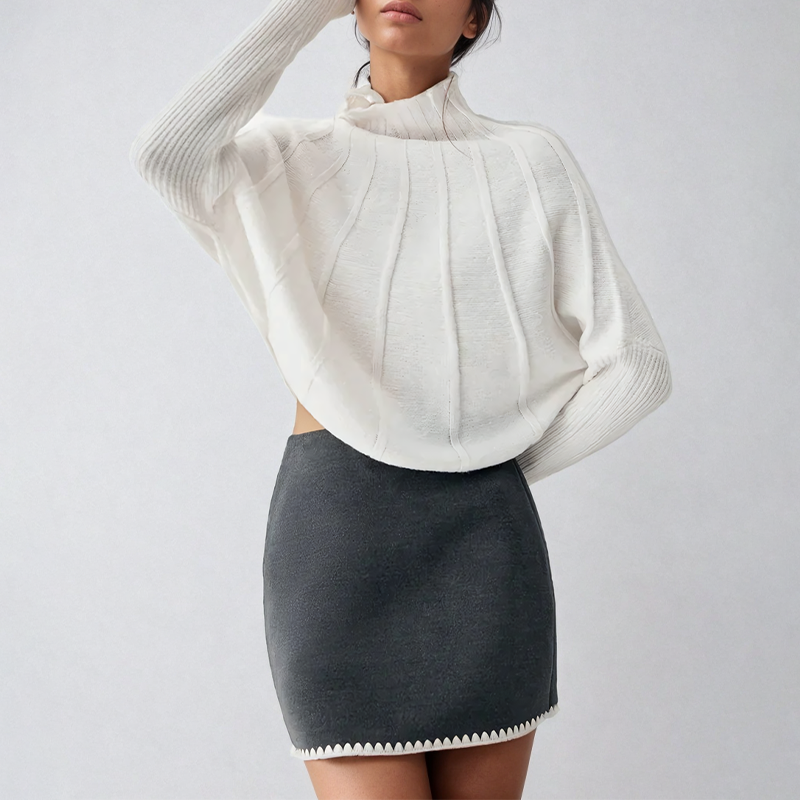 Selene – Women’s high turtle neck knit sweater
