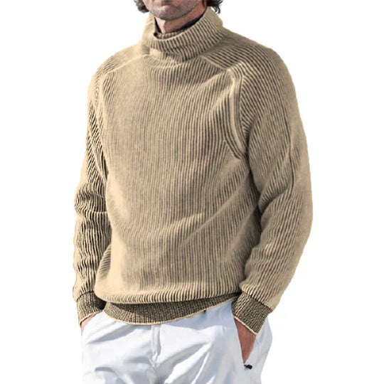Harrison Men’s Sweater – Ribbed Turtleneck Knit Pullover