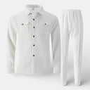 Men’s Waffle Set Shirt and Pants Lightweight Spring Outfit