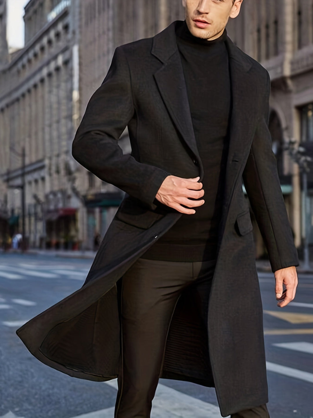 Adrian Men’s Overcoat – Long Formal Winter Coat