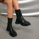 Selena – Women’s black ankle boots with knit detail