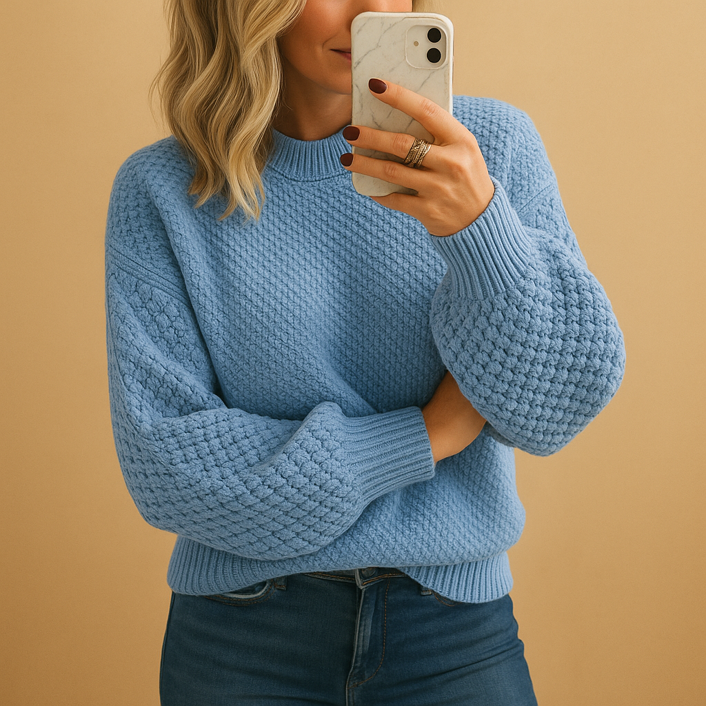 Barclay & Bloom | Women’s Chunky Knit Sweater – Textured Crew Neck Pullover
