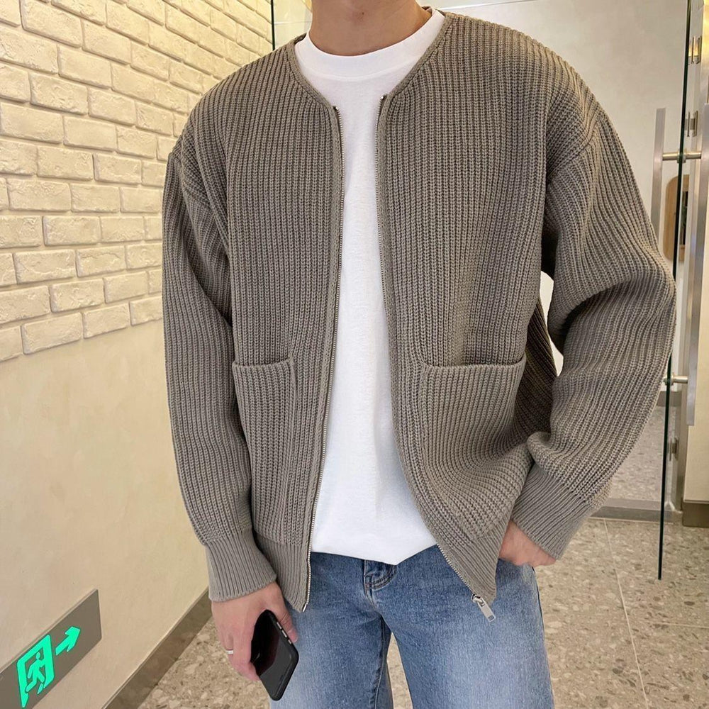 Nolan | Men's Zip-Up Knit Cardigan – Stylish, Comfortable & Versatile