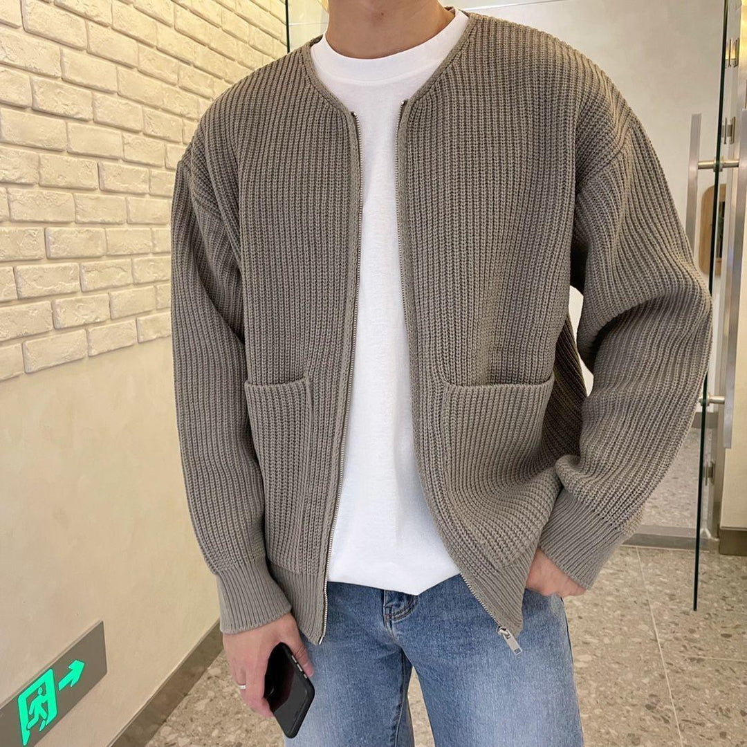 Nolan | Men's Zip-Up Knit Cardigan – Stylish, Comfortable & Versatile
