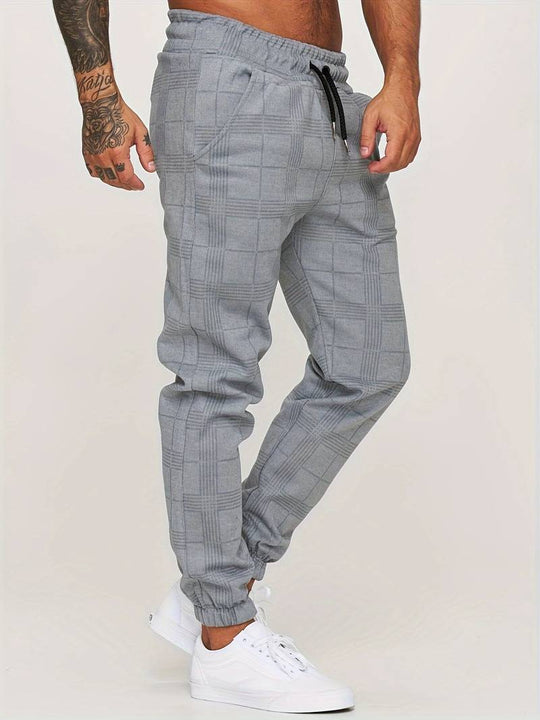 Williams Men’s Checked Jogger Pants – Slim Fit Trousers