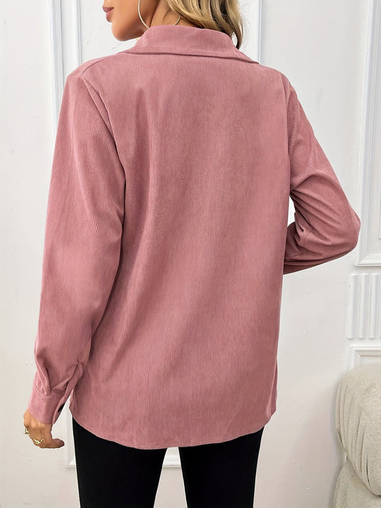 Claudine – Women’s corduroy button up shirt jacket
