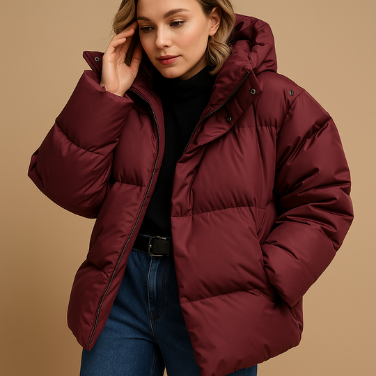 Yara Women’s Puffer Jacket – Long Sleeve Hooded Winter Coat