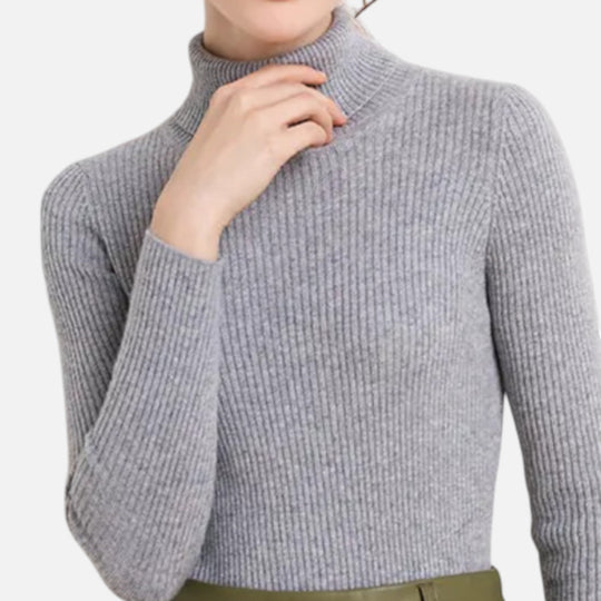 Barclay & Bloom | Women’s Ribbed Turtleneck – Long Sleeve Slim Fit Top