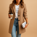 Clara Damenmantel – Langarm mit Knopfleiste Wollmischung