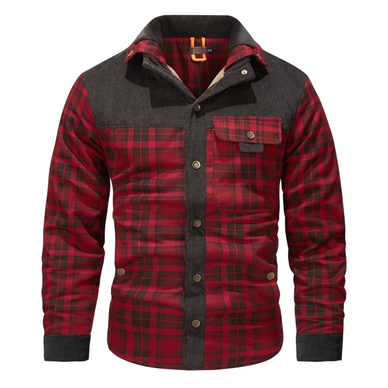 Trevor Men’s Jacket – Checked Fleece-Lined Shacket