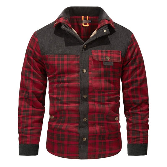 Trevor Men’s Jacket – Checked Fleece-Lined Shacket