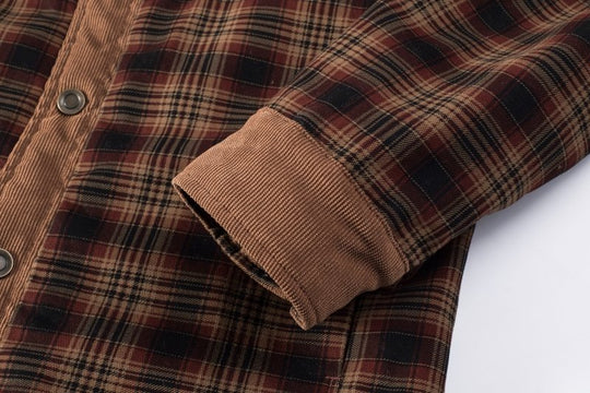 Trevor Men’s Jacket – Checked Fleece-Lined Shacket