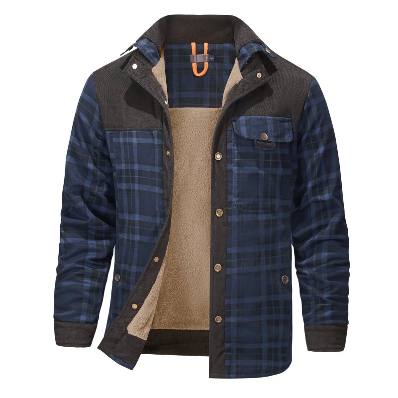 Trevor Men’s Jacket – Checked Fleece-Lined Shacket