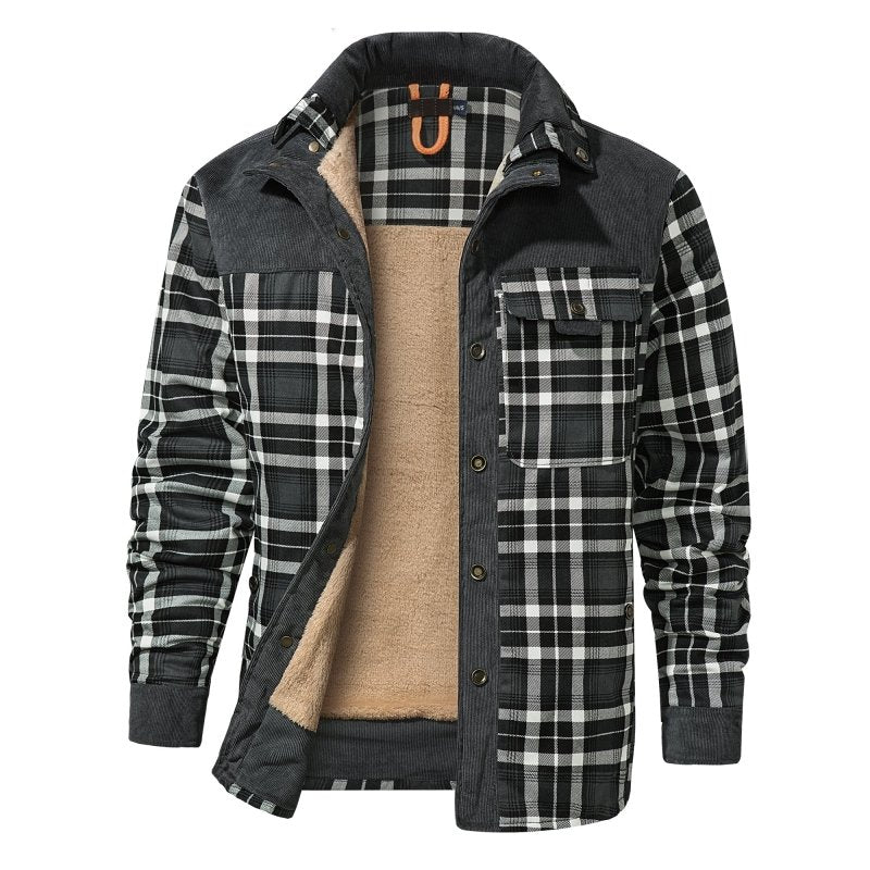 Trevor Men’s Jacket – Checked Fleece-Lined Shacket