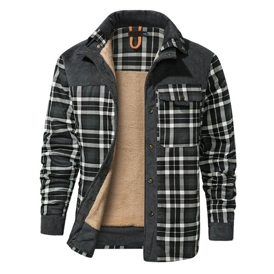 Trevor Men’s Jacket – Checked Fleece-Lined Shacket
