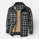 Barclay & Bloom | Men’s Checked Overshirt Jacket – Sherpa Lined Flannel Shirt Jacket with Snap Buttons