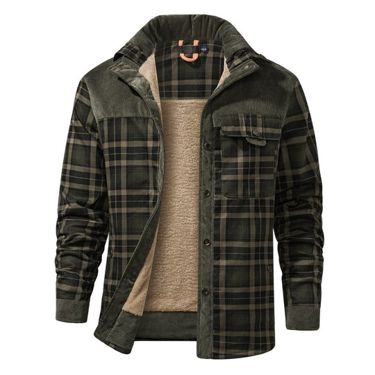 Trevor Men’s Jacket – Checked Fleece-Lined Shacket