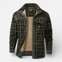 Barclay & Bloom | Men’s Checked Overshirt Jacket – Sherpa Lined Flannel Shirt Jacket with Snap Buttons
