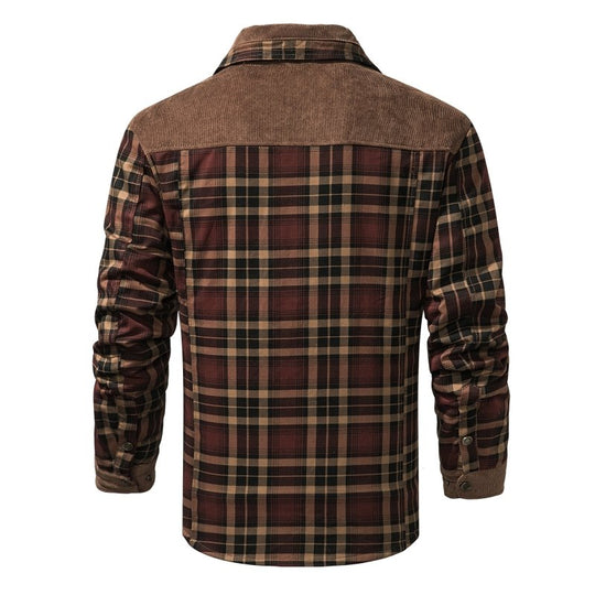 Trevor Men’s Jacket – Checked Fleece-Lined Shacket