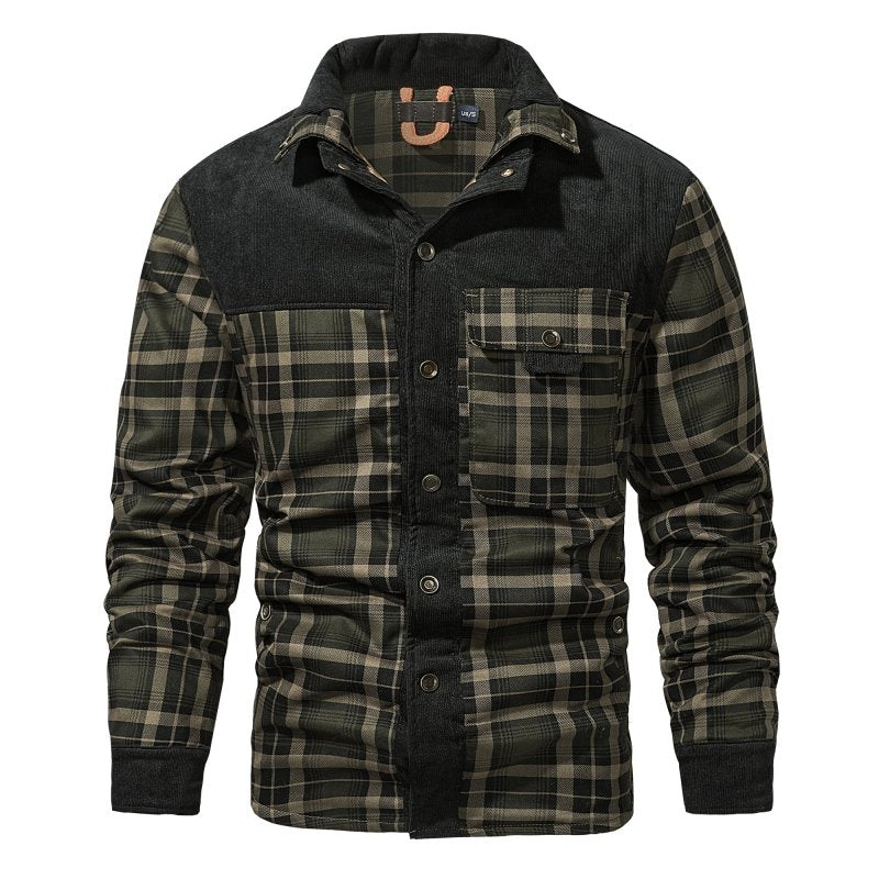 Trevor Men’s Jacket – Checked Fleece-Lined Shacket
