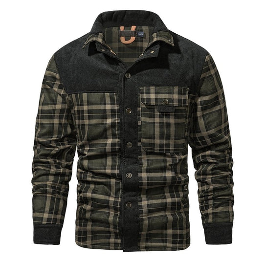 Trevor Men’s Jacket – Checked Fleece-Lined Shacket