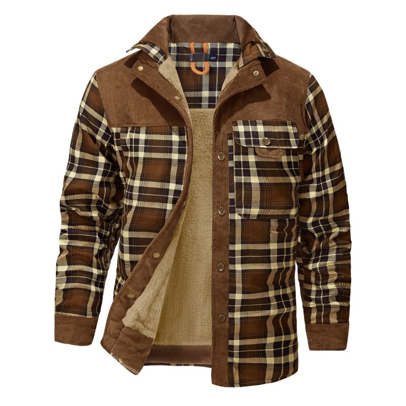 Trevor Men’s Jacket – Checked Fleece-Lined Shacket