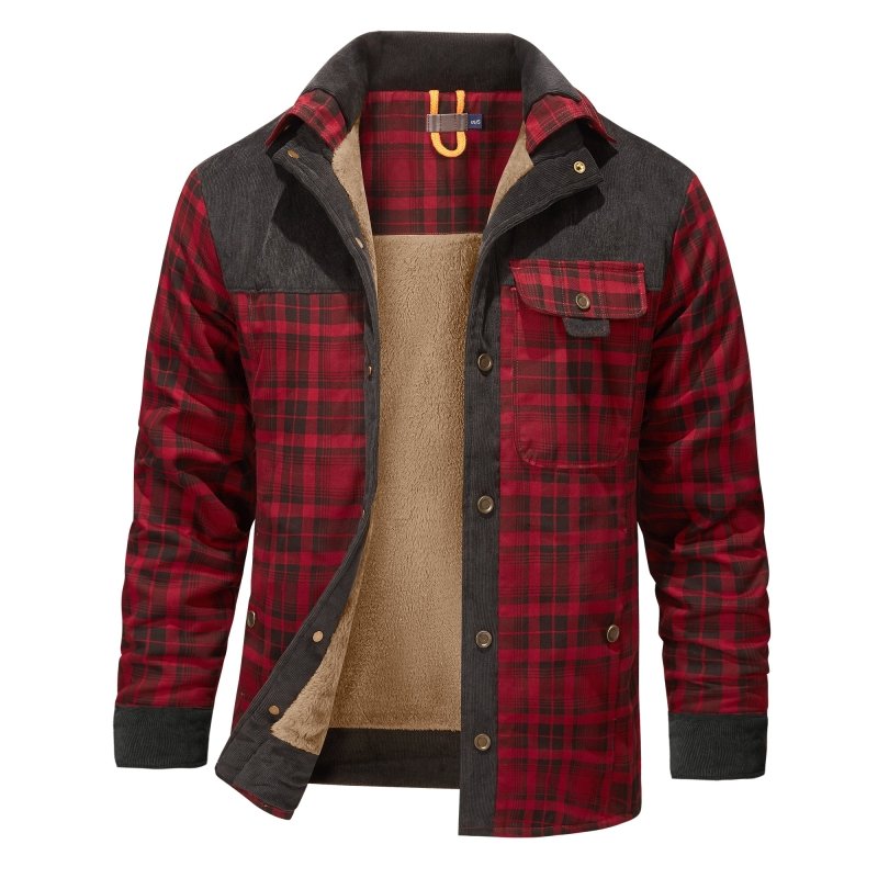 Trevor Men’s Jacket – Checked Fleece-Lined Shacket