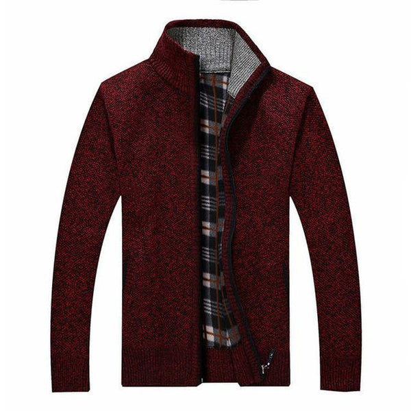 Men’s Cardigan – Zip-Up Knit Sweater