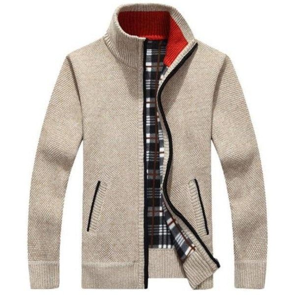 Men’s Cardigan – Zip-Up Knit Sweater