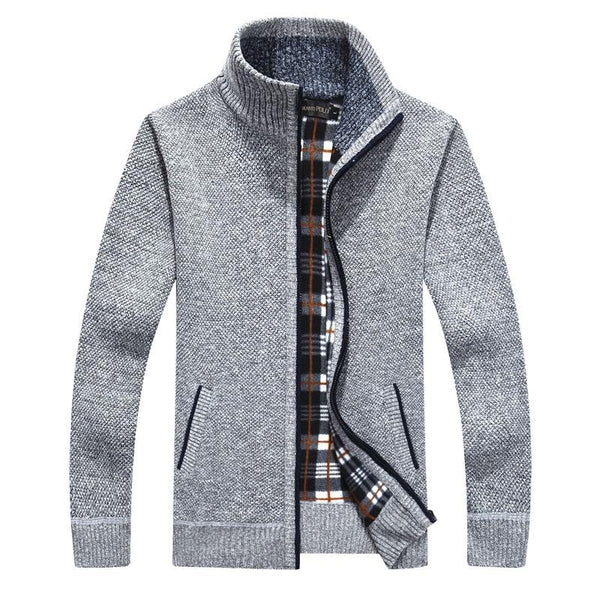 Men’s Cardigan – Zip-Up Knit Sweater