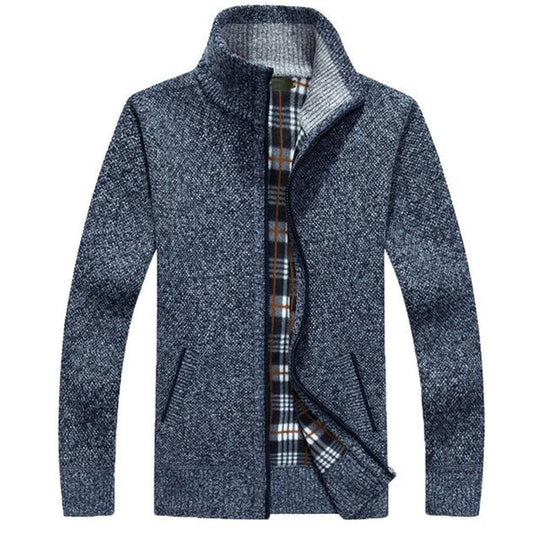 Men’s Cardigan – Zip-Up Knit Sweater