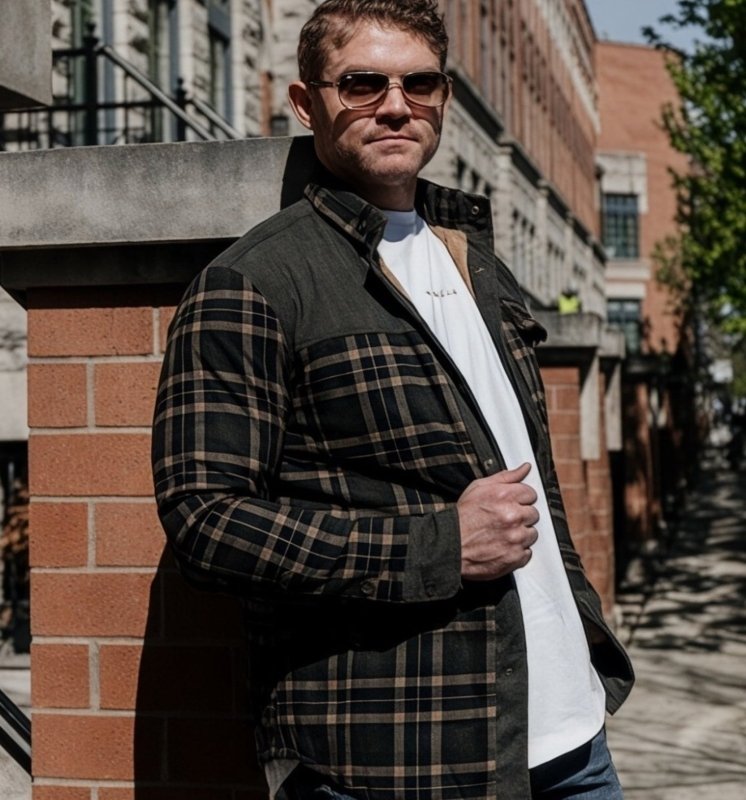 Trevor Men’s Jacket – Checked Fleece-Lined Shacket