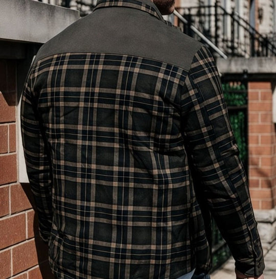 Trevor Men’s Jacket – Checked Fleece-Lined Shacket