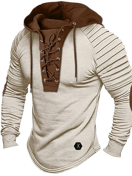Xavier Men’s Hoodie – Lace-Up Long Sleeve Pullover