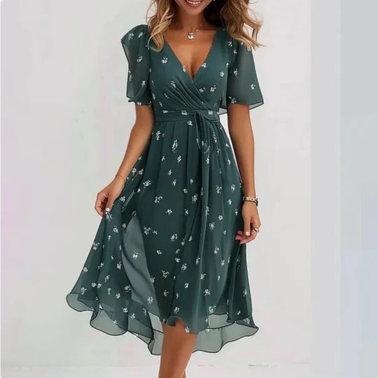Radka – Women’s V-Neck Summer Midi Dress