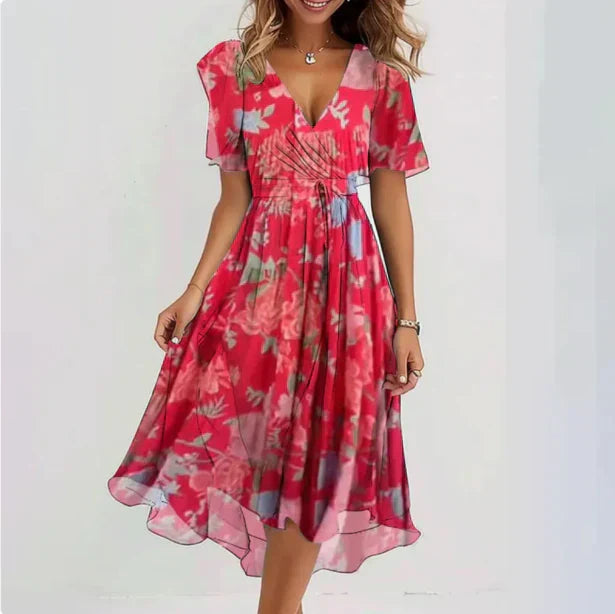 Radka – Women’s V-Neck Summer Midi Dress