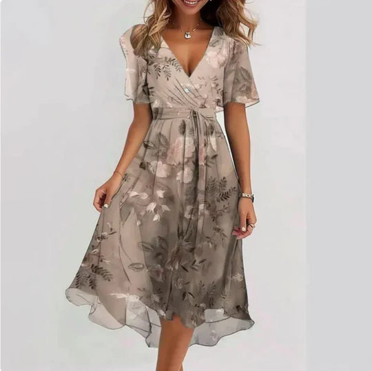 Radka – Women’s V-Neck Summer Midi Dress