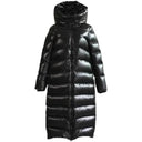 Damen langer Steppmantel – Kapuzen-Winterjacke