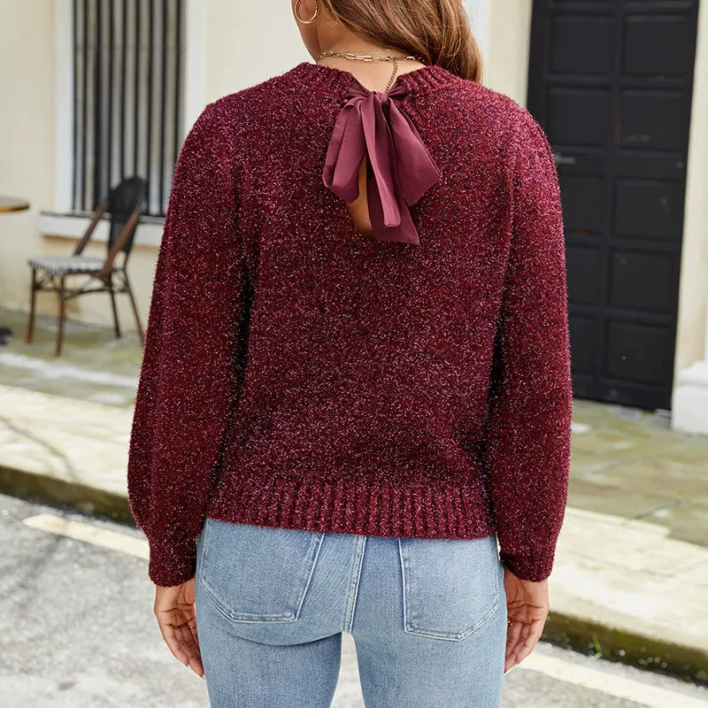 Elara Women’s Sparkle Sweater – Long Sleeve Pullover
