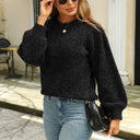 Elara Damen Glitzerpullover – Langarm Pullover