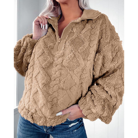 Emma Women’s Fleece Pullover – Cozy Half Zip Plush Sweater