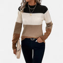 Barclay & Bloom | Damen Strickpullover – Farbblock Langarm Pullover