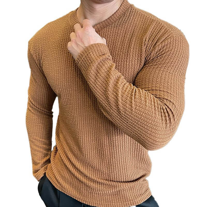 Lars Men’s Shirt – Long Sleeve Waffle Knit Top