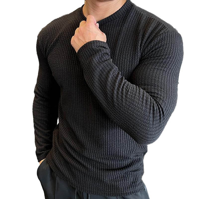 Lars Men’s Shirt – Long Sleeve Waffle Knit Top