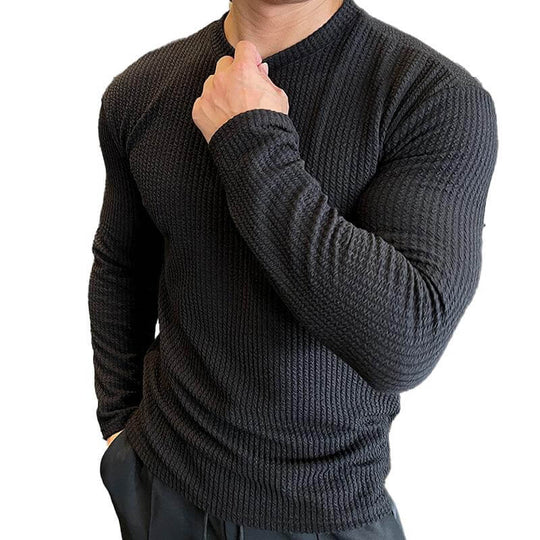Lars Men’s Shirt – Long Sleeve Waffle Knit Top
